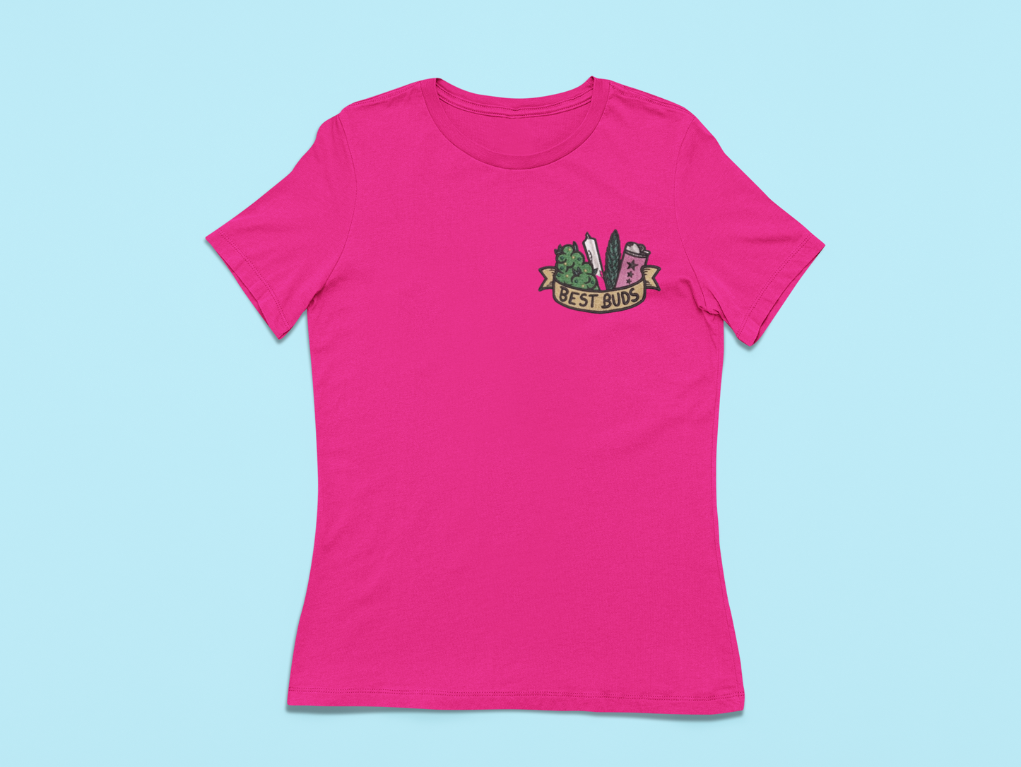 Best Buds Embroiderd Ladies Tshirt