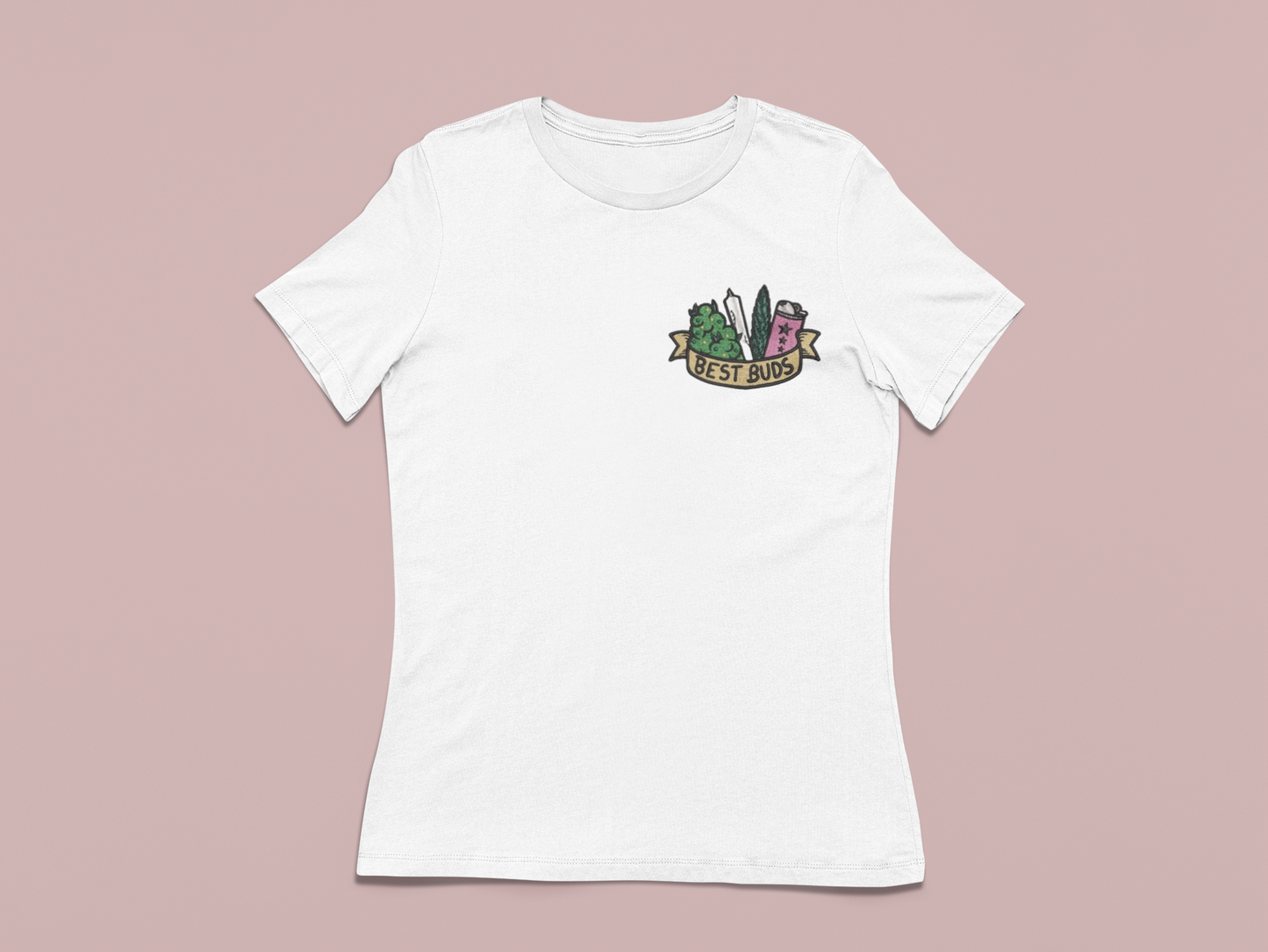 Best Buds Embroiderd Ladies Tshirt